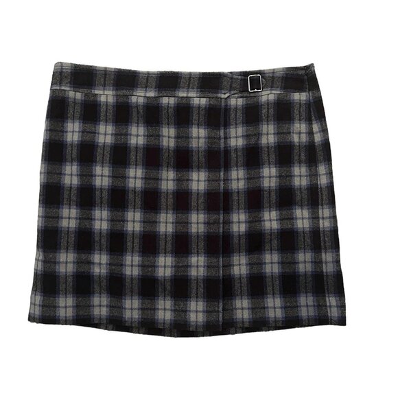 Ann Taylor Loft Women's Skirt Size 2 Blue Plaid Wool Blend Pencil Skirt - Picture 1 of 9